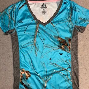 Mossy Oak Women's Short Sleeve Tee - Blue and Gray